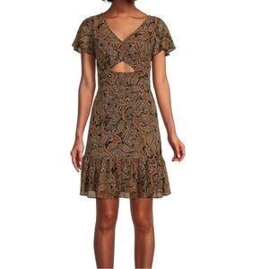 MICHAEL MICHAEL KORS Paisley Georgette Cutout Mini Dress